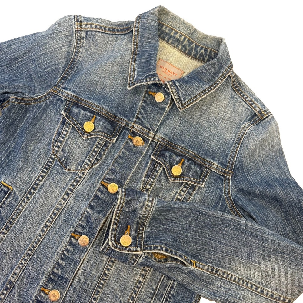 Old Navy Jean Jacket Women's Size Medium Blue Denim Button Western Trucker